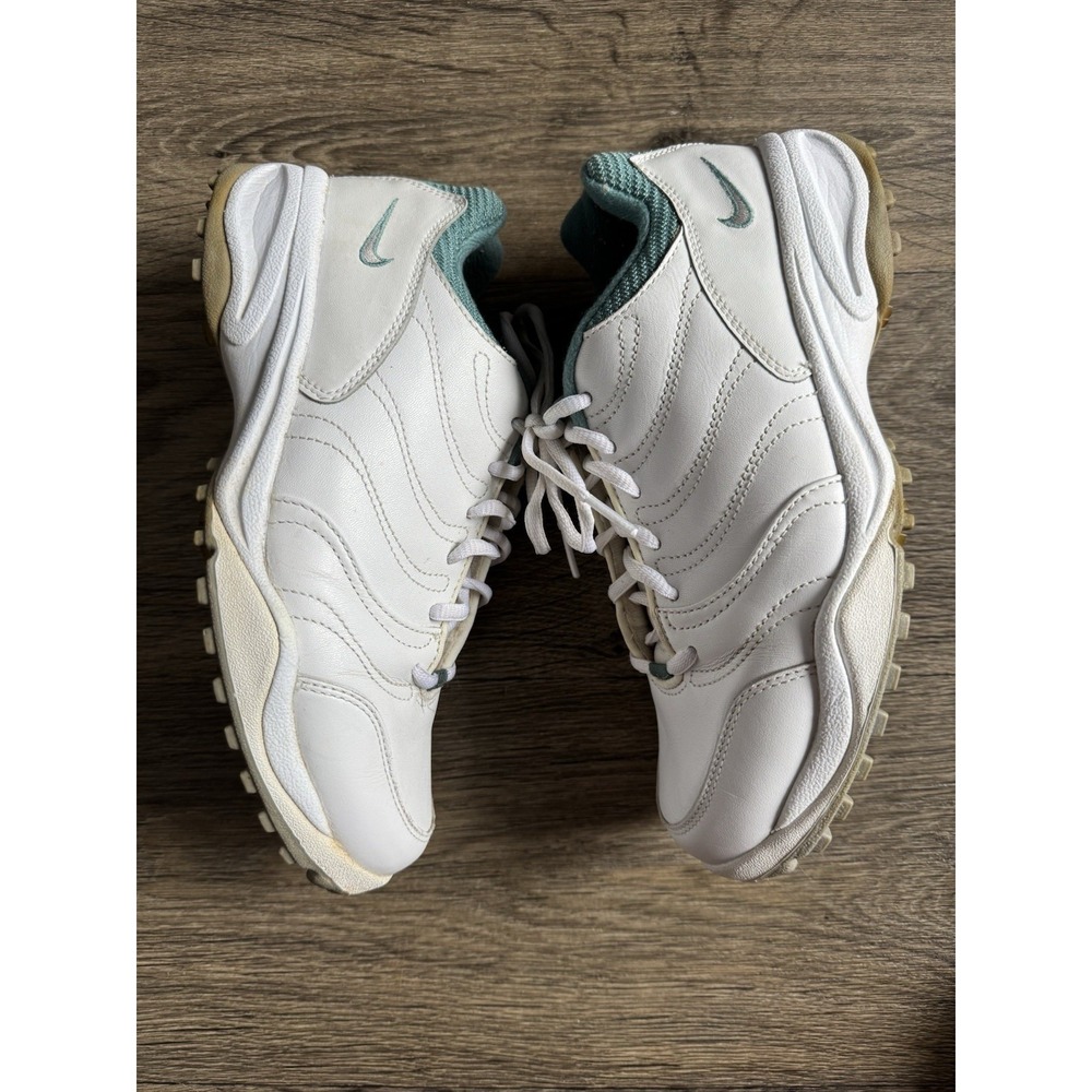 Vintage‎ Nike Golf Shoes Womens White/Teal Leather Performance Cleats Size 6.5